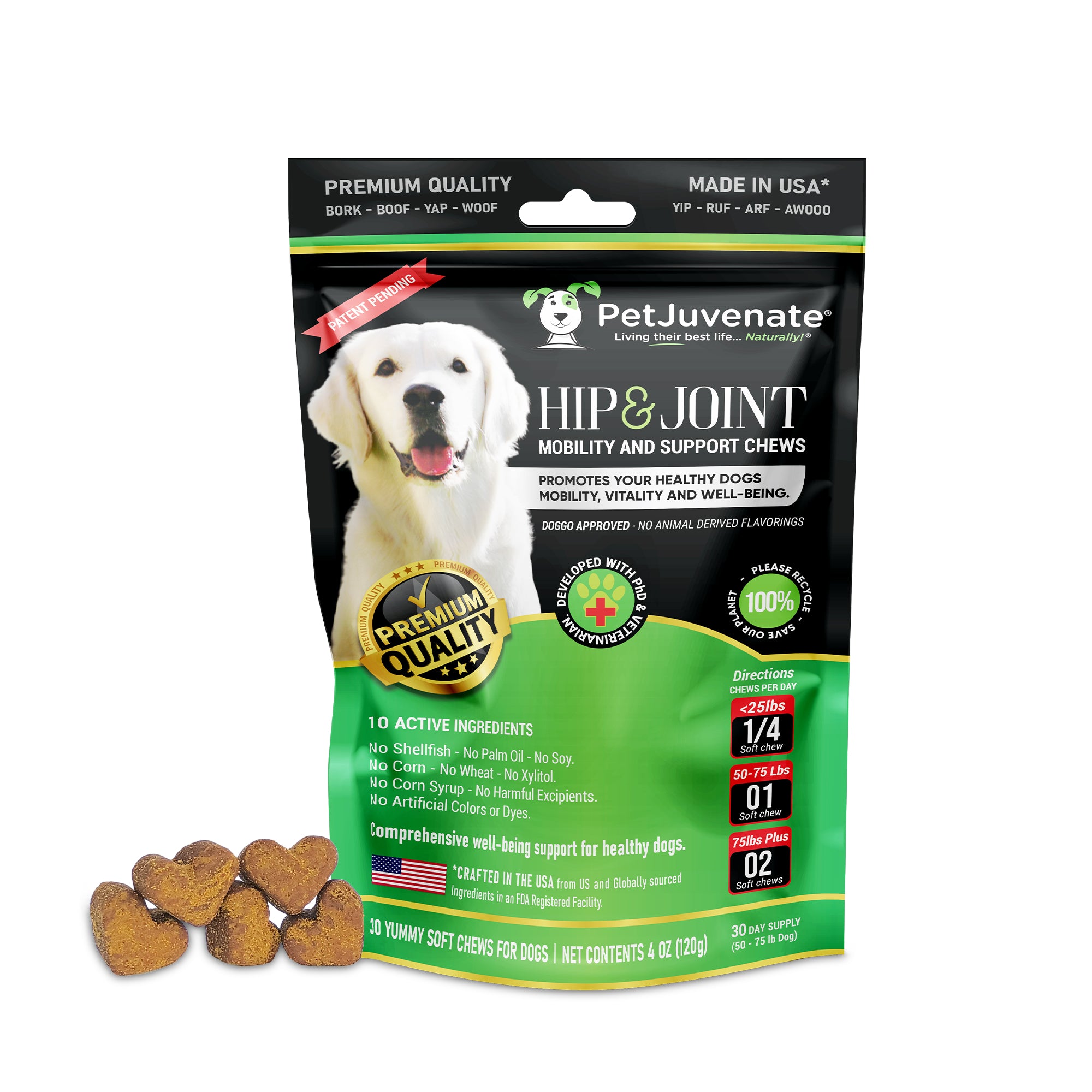 PetJuvenate® - Premium Soft Chews - Mobility and Support.